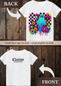 Tiny terror Tee- bright colourful checkered ghost Claxton Creations GB