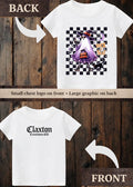 Tiny terror Tee- checkered cat 🐈‍⬛ & Lady ghost👠 Claxton Creations GB