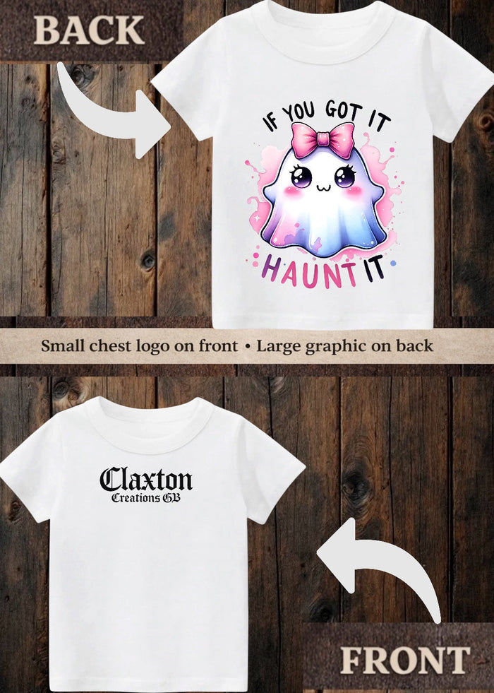 Tiny terror Tee- cute if you’ve got it haunting it baby girl 🎀 ghost 👻 Claxton Creations GB