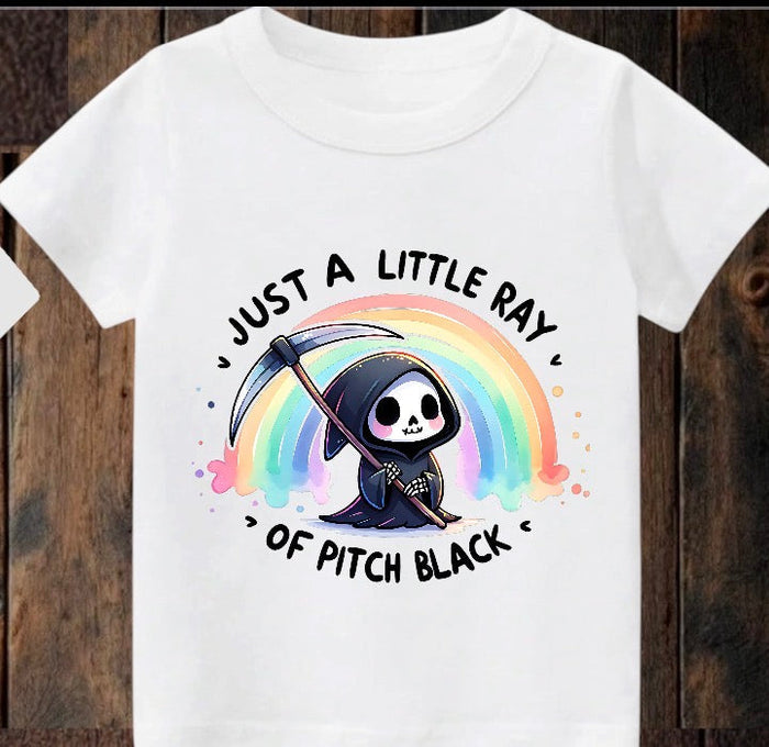 Tiny terror Tee- little ray of pitch black cute #2 Claxton Creations GB
