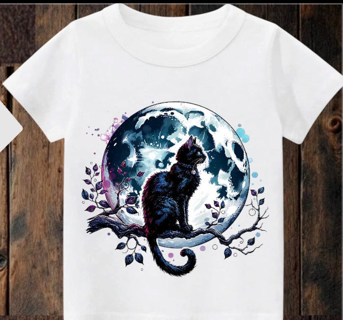 Tiny terror Tee- midnight cat Claxton Creations GB
