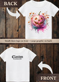 Tiny terror Tee- orange watercolour  pumpkin Claxton Creations GB