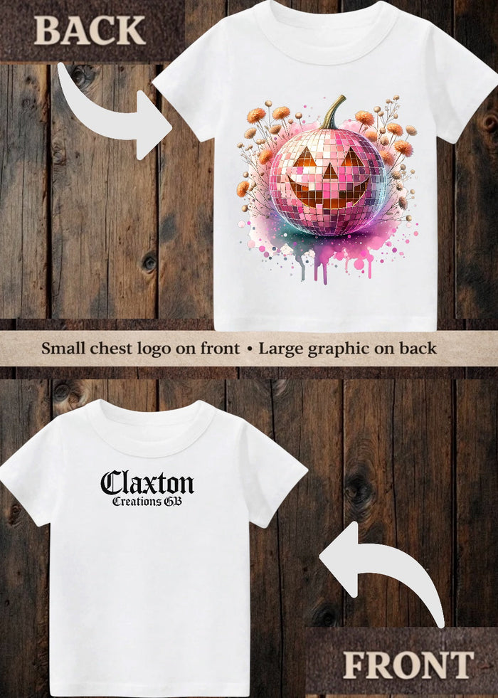 Tiny terror Tee- orange watercolour  pumpkin Claxton Creations GB