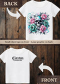 Tiny terror Tee- pretty flower 🌷 skull 💀 Claxton Creations GB