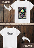 Tiny terror Tee- skull 💀 oil-spill tarot card Claxton Creations GB