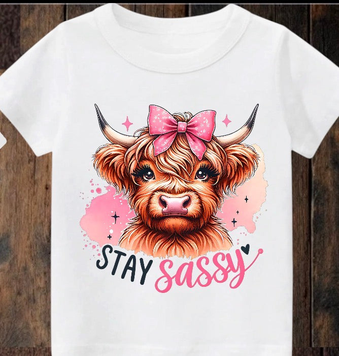 Tiny terror Tee- stay sassy highland cow Claxton Creations GB