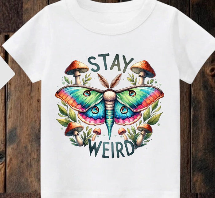 Tiny terror Tee- stay weird butterfly Claxton Creations GB