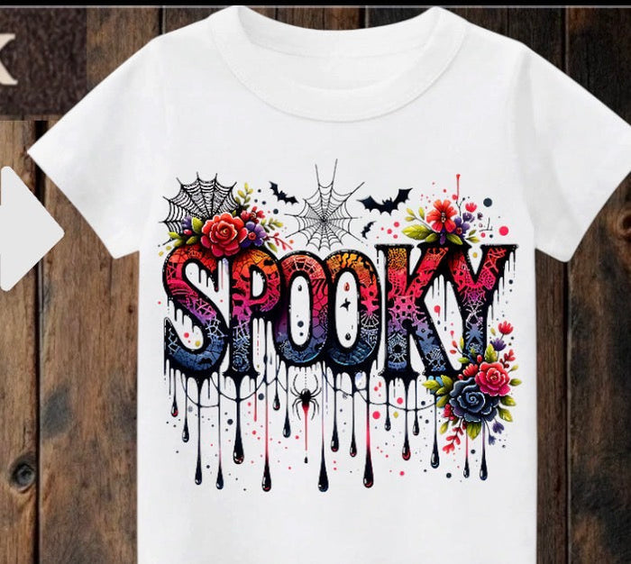 Tiny terror Tee-colourful dripping spooky Claxton Creations GB
