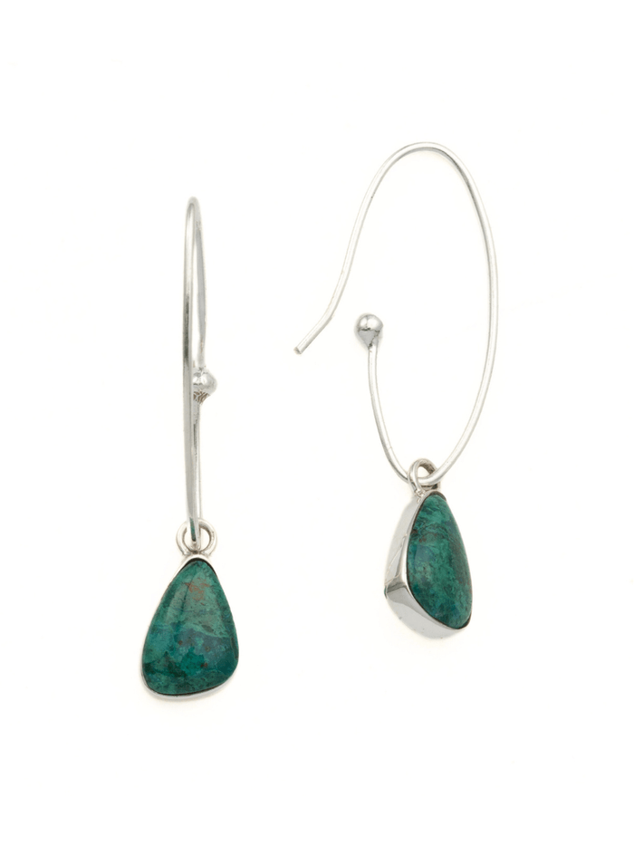 Tranquility Chrysocolla Sterling Silver Hoops Fair Anita