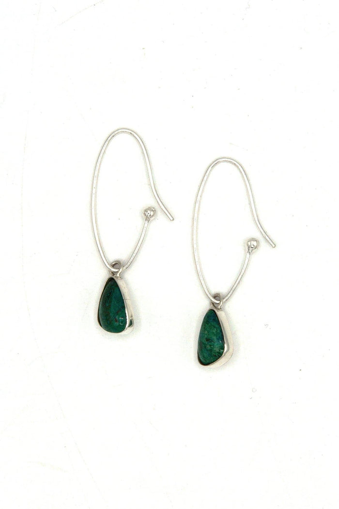 Tranquility Chrysocolla Sterling Silver Hoops Fair Anita