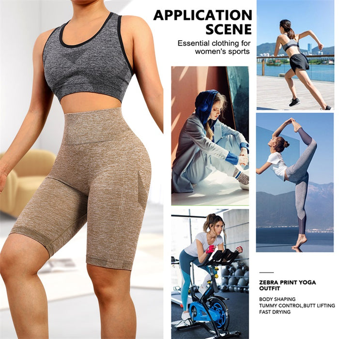 Tummy Control Fitness Gym Shorts Butt Lifter Yoga Leggings