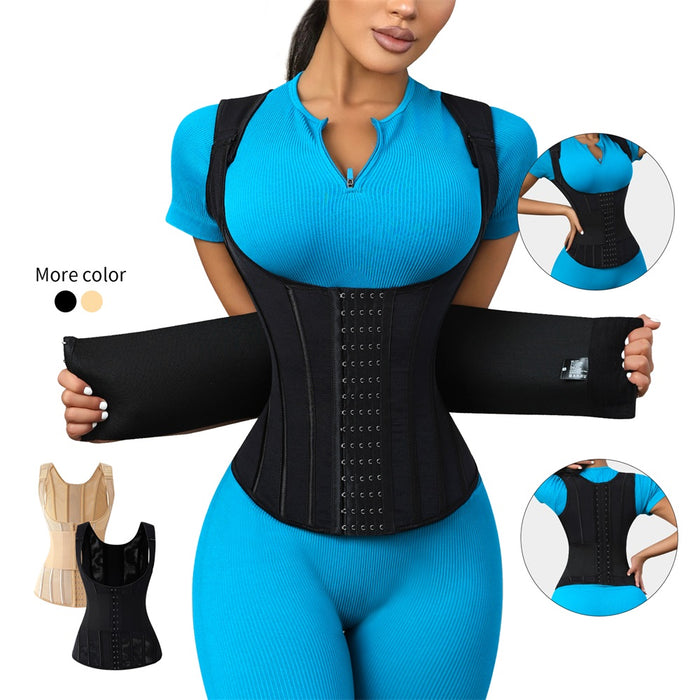 Tummy Control Waist Cincher Corset Double Belt Wrap Girdle Shapewear