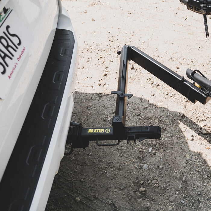 Saris Hitch Tightener for 2-inch receivers — anti-wobble stabilizer installed