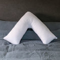 V Shaped British Wool Pillow - 100% Cotton Cover - Natural