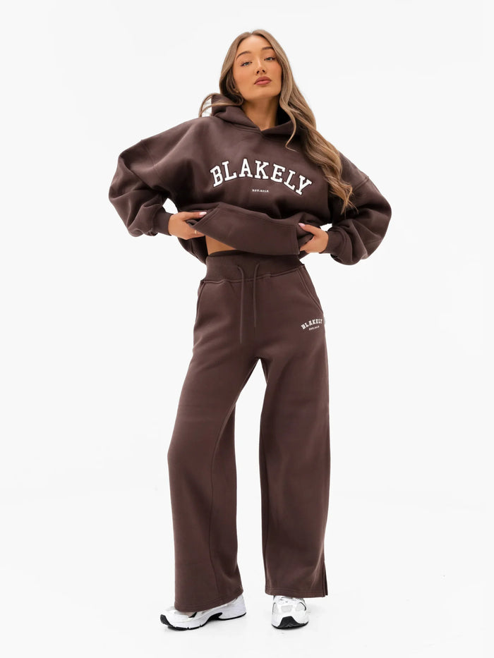 Varsity Oversized Hoodie - Dark Chocolate