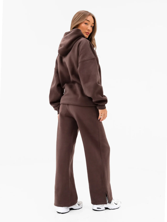 Varsity Oversized Hoodie - Dark Chocolate