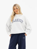Varsity Oversized Knitted Jumper - Light Grey