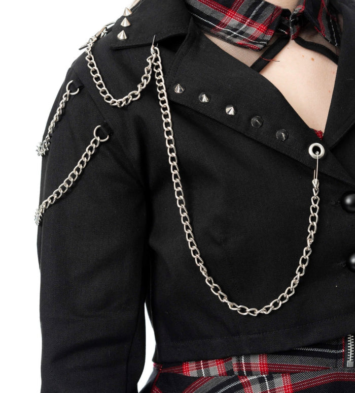 Vixxsin CERISE JACKET - BLACK/BLACK CHECK Vixxsin