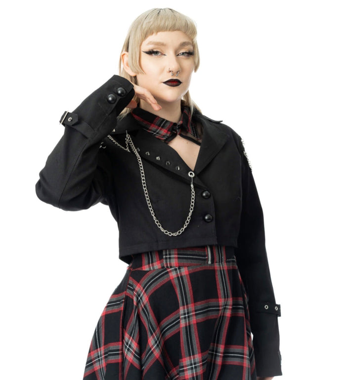 Vixxsin CERISE JACKET - BLACK/BLACK CHECK Vixxsin
