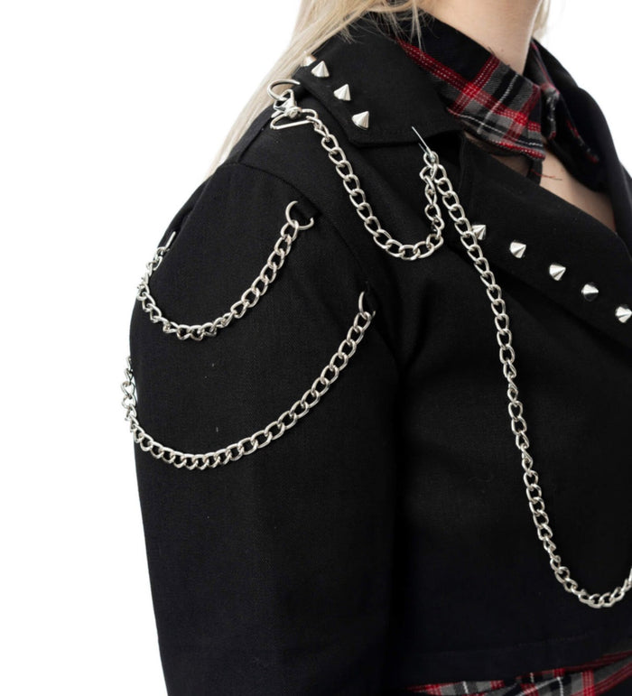 Vixxsin CERISE JACKET - BLACK/BLACK CHECK Vixxsin