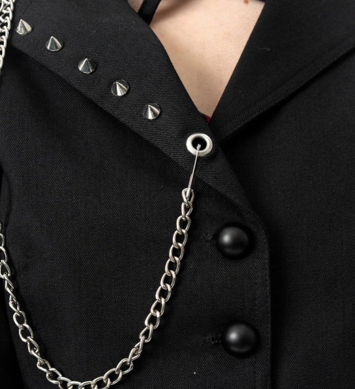 Vixxsin CERISE JACKET - BLACK/BLACK CHECK Vixxsin