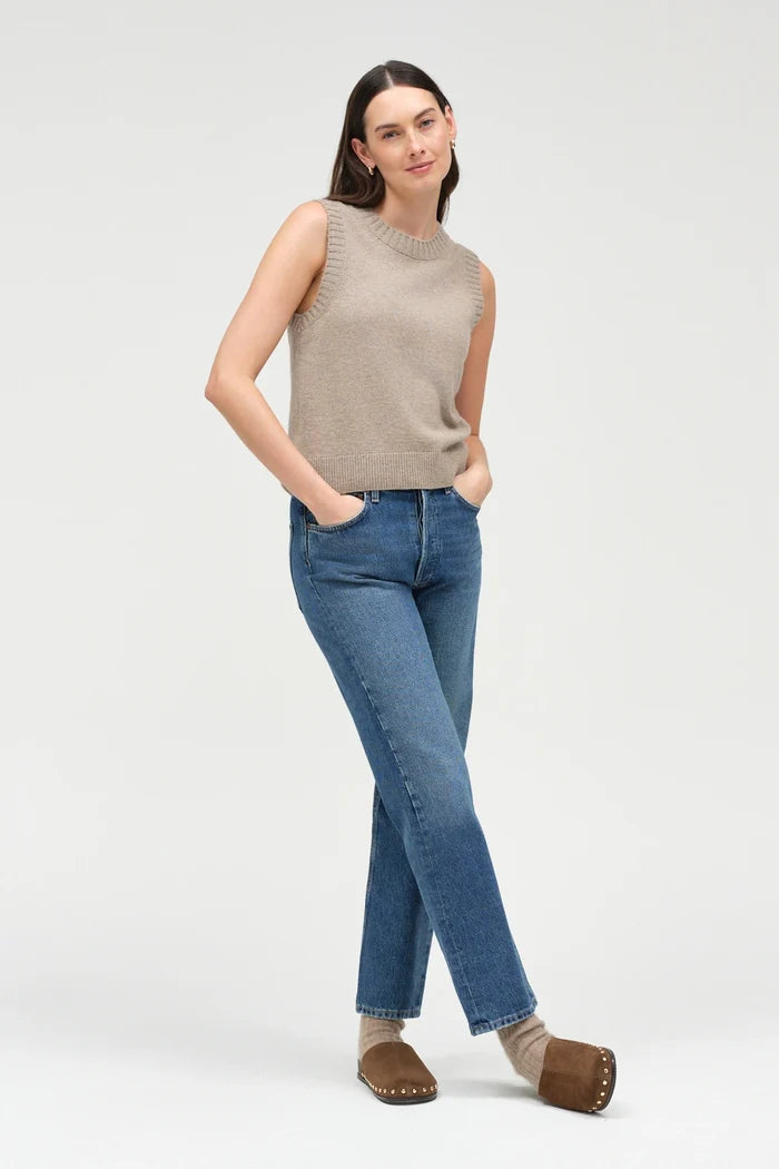 Warm-Oatmeal Wool-Cashmere Tank