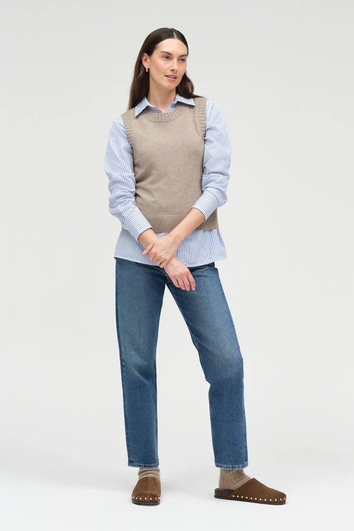 Warm-Oatmeal Wool-Cashmere Tank