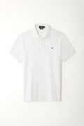 White polo shirt with mesh racket for men