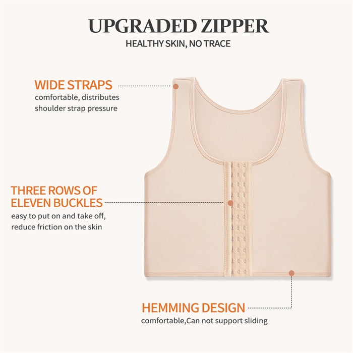 Wireless Breast Flat Belly Bra Body Corset Crop Shapewear Cami Tank Top