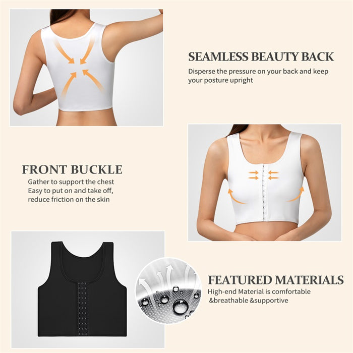 Wireless Breast Flat Belly Bra Body Corset Crop Shapewear Cami Tank Top