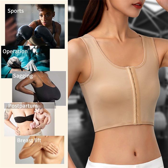 Wireless Breast Flat Belly Bra Body Corset Crop Shapewear Cami Tank Top