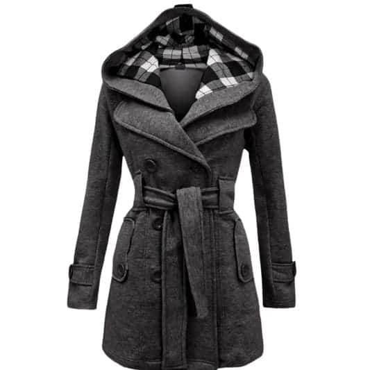 Womens Long Coat - Dark Grey - Dubai Offers Today