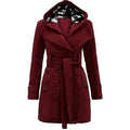 Womens Long Coat - Maroon - Dubai Offers Today
