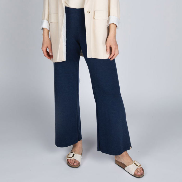 Women's Merino Wool & Silk Interlock Lounge Pants - Marine