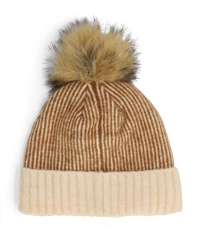 Women's Plait Pom Hat - Sanddune