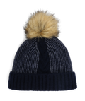 Women's Plait Pom Hat - Slate Blue