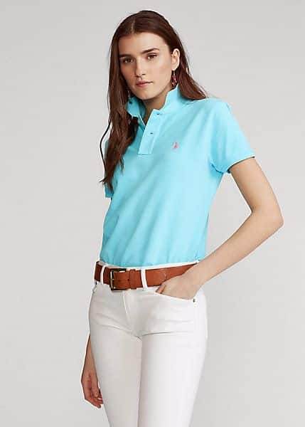 Womens Polo Shirt - Light Turquoise - Dubai Offers Today