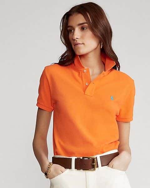 Womens Polo Shirt - Orange - Dubai Offers Today