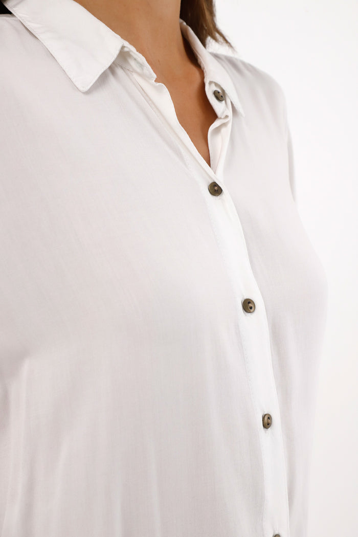 Women's White Long Sleeve Shirt