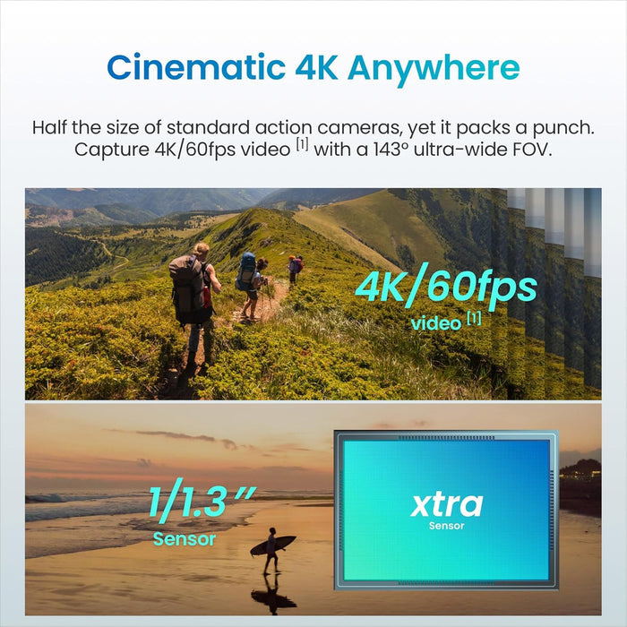 XTRA Atto Wearable 4K Action Camera (128GB) 4K/60fps Video – Image 7 | DroneNerds