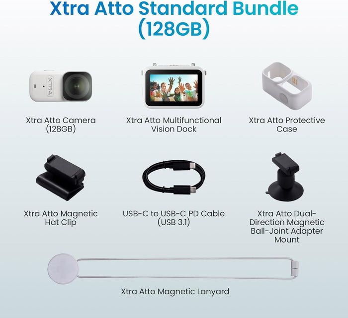 XTRA Atto Wearable 4K Action Camera (128GB) 4K/60fps Video – Image 8 | DroneNerds