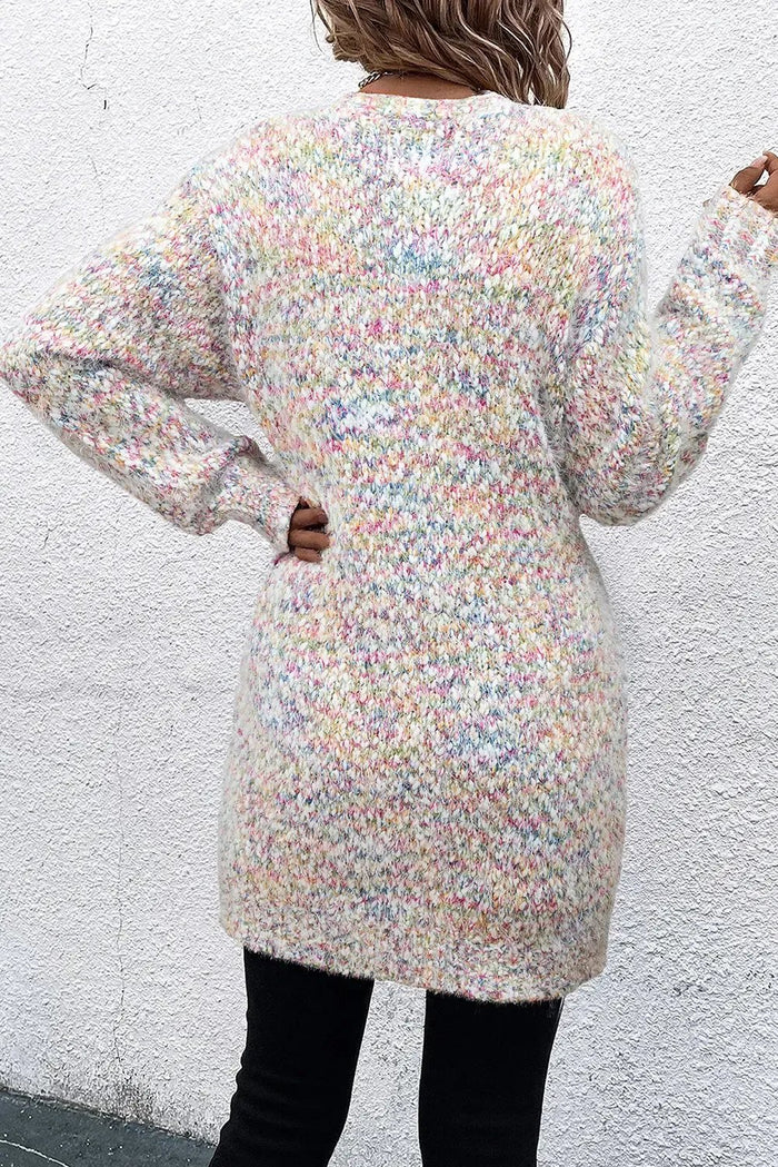 Yellow Multicolour Confetti Open Front Knit Cardigan - Sweaters & Cardigans/Cardigans