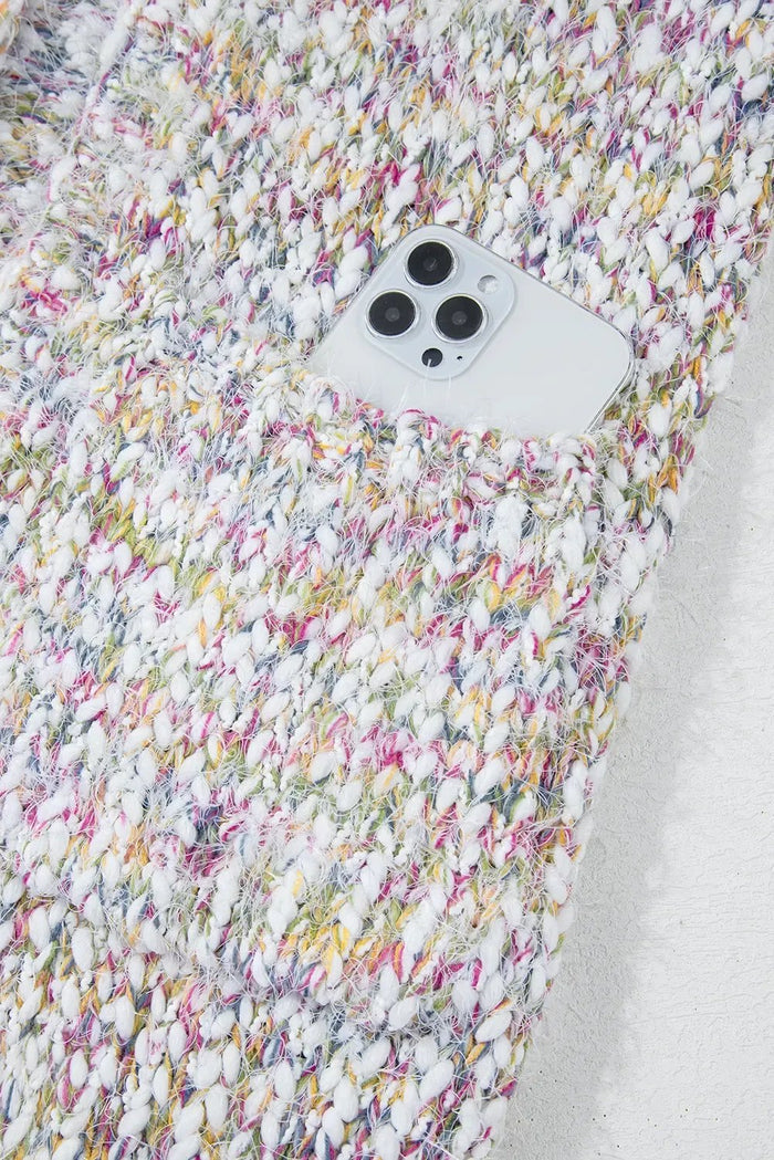 Yellow Multicolour Confetti Open Front Knit Cardigan - Sweaters & Cardigans/Cardigans