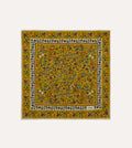 Yellow Tiger Garden Print Wool-Silk Bandana