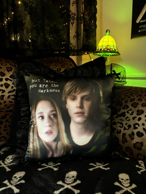 "you are the darkness" satin pillow