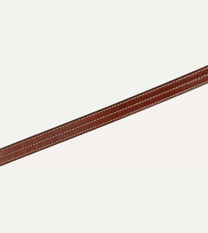 Yuketen Brown Triple Stitched Leather Belt