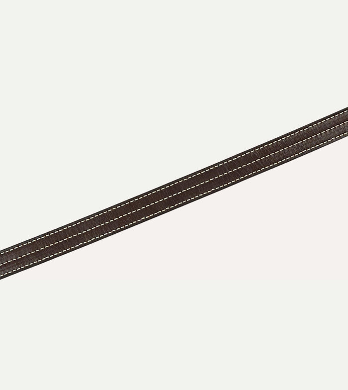 Yuketen Dark Brown Triple Stitched Leather Belt
