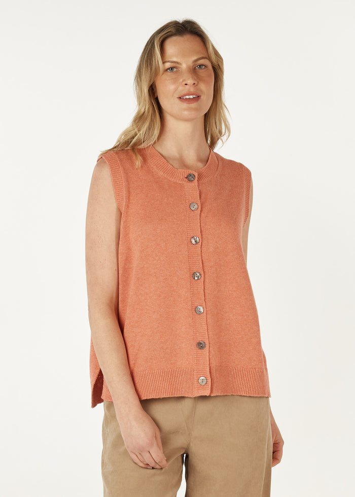 Zaket & Plover - Essential Button Vest Peach - ZP7152 Peach