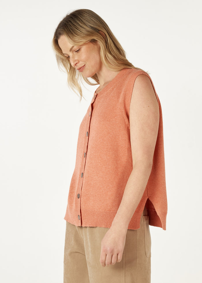 Zaket & Plover - Essential Button Vest Peach - ZP7152 Peach