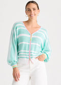 Zaket & Plover - Statement Zip Cardigan - Sea Breeze